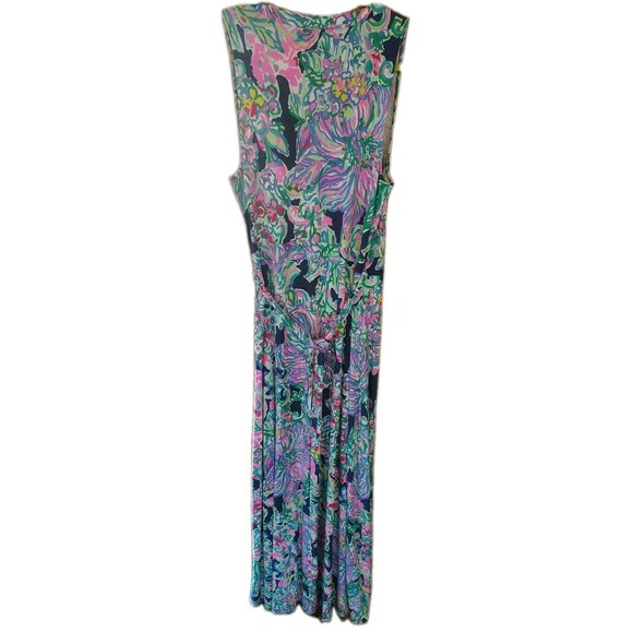 Lilly Pulitzer Delfina Maxi Wrap Dress Size L Rayon Sleeveless - Picture 6 of 6